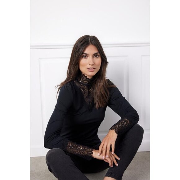 NWT SOYA CONCEPT MARICA 20 black LACE ELEGANT LONGSLEEVE - Picture 4 of 8